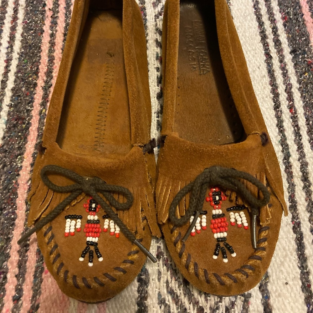 Minnetonka suede slip ons